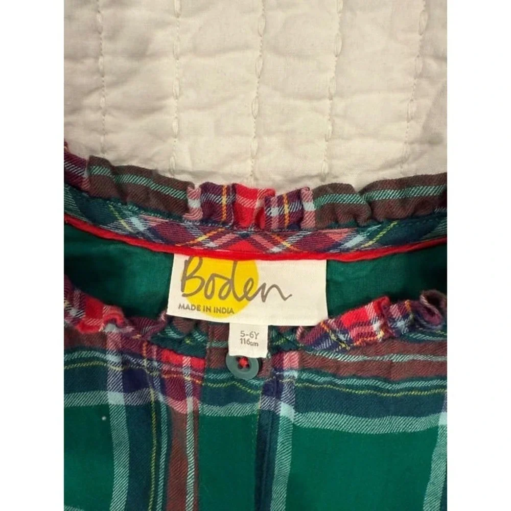 Mini Boden Girls 5-6Y Flannel Dress Christmas EUC